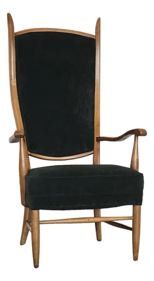Mid Century Modern Maple High Back (Throne) Arm Chair