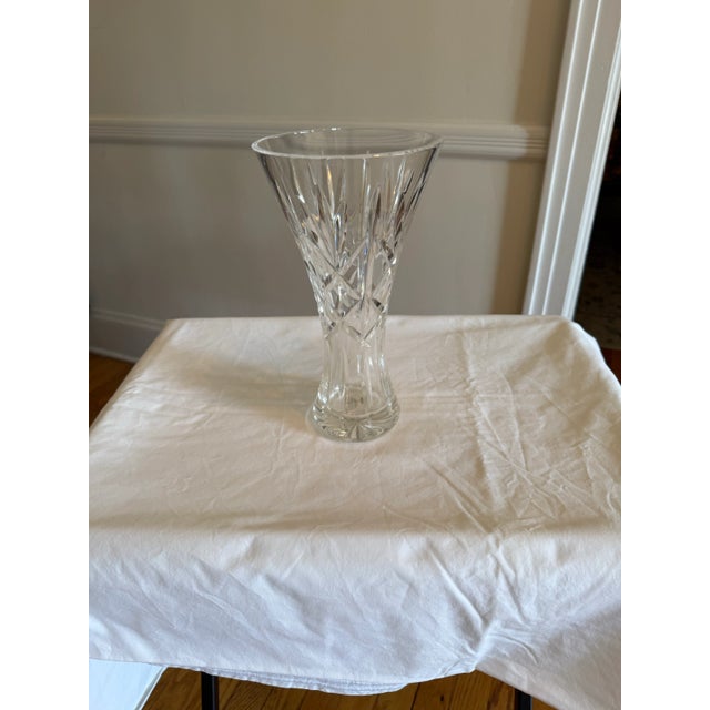 Glass Vintage Waterford 10" Vase in the Retired Kilrane Pattern For Sale - Image 7 of 7