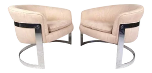 Vintage Milo Baughman Club Chairs - a Pair