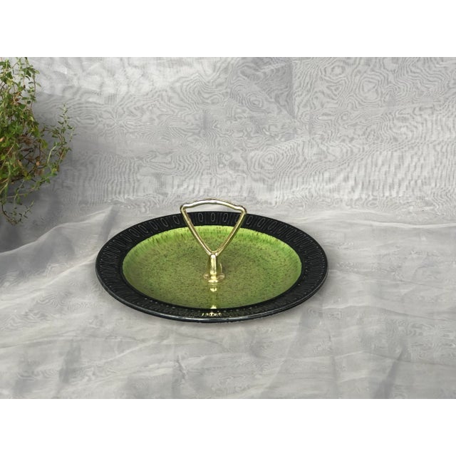 Mid-Century Modern Vintage Red Wing Art Pottery Dish With Handle For Sale - Image 3 of 13