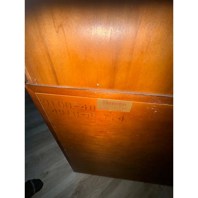 1960s Henredon Campaign Style DIning Room Hutch For Sale In Tampa - Image 6 of 11