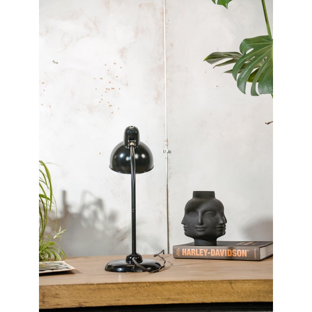 Black Model 6556 Table Lamp by Christian Dell for Kaiser Leuchten, 1940s For Sale - Image 8 of 13