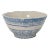 Antique American Blue Spongeware Decorated Stoneware 10 Inch Kitchen Mixing Bowl For Sale
