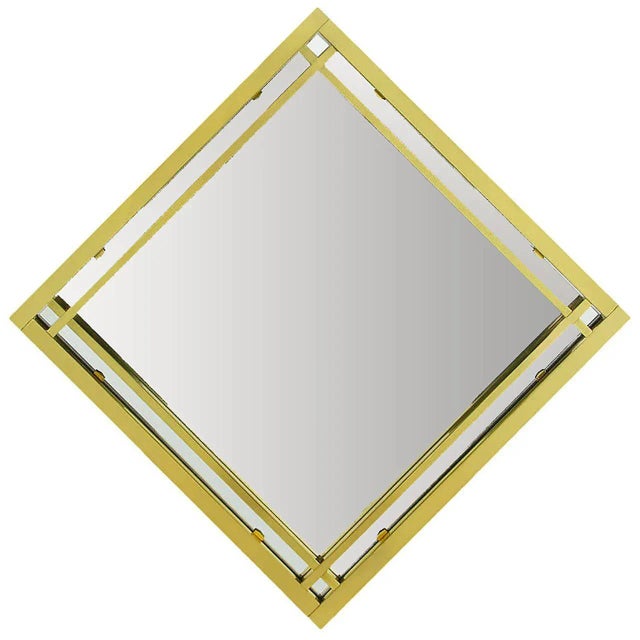 1970s Brass Double Framed Mirror in the Style of Pierre Cardin For Sale - Image 5 of 5