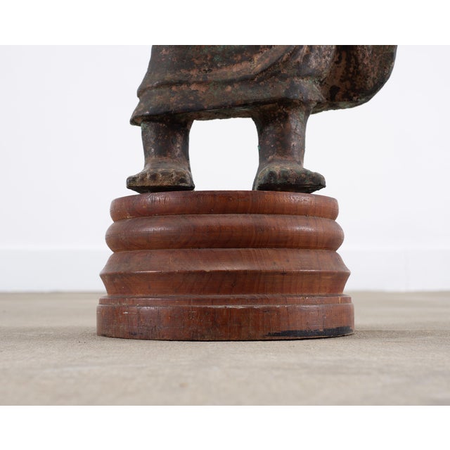South Asian Cast Iron Buddha Figure Abhaya Mudra Pose 3 Ft For Sale - Image 17 of 18