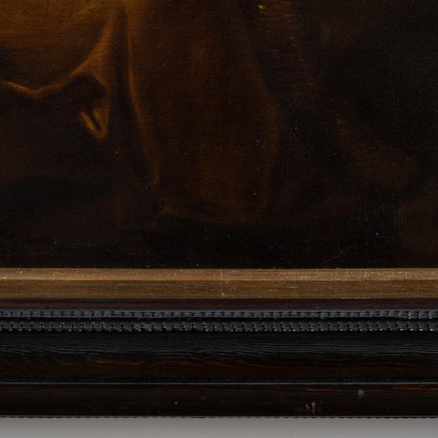 Early 19th Century Oil on Canvas Painting of Young Woman With Bird For Sale - Image 14 of 15