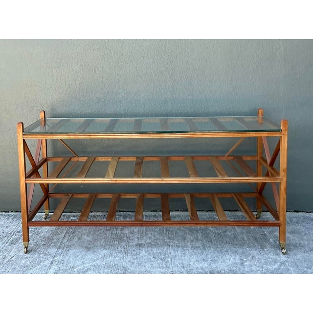 Vintage Teak Slat Console Table For Sale - Image 11 of 12