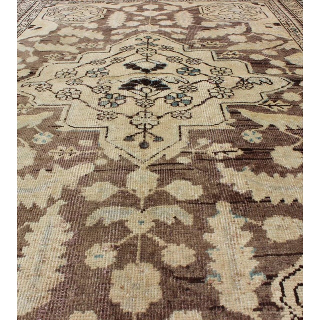 Vintage Persian Lilihan Rug With Central Medallion Warm Neutrals 4'3 X 6'9 For Sale In Atlanta - Image 6 of 13