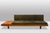 Pierre Chapo. “L09” model bench, solid natural elm frame, three olive green velvet seats, and a removable elm top. France,...