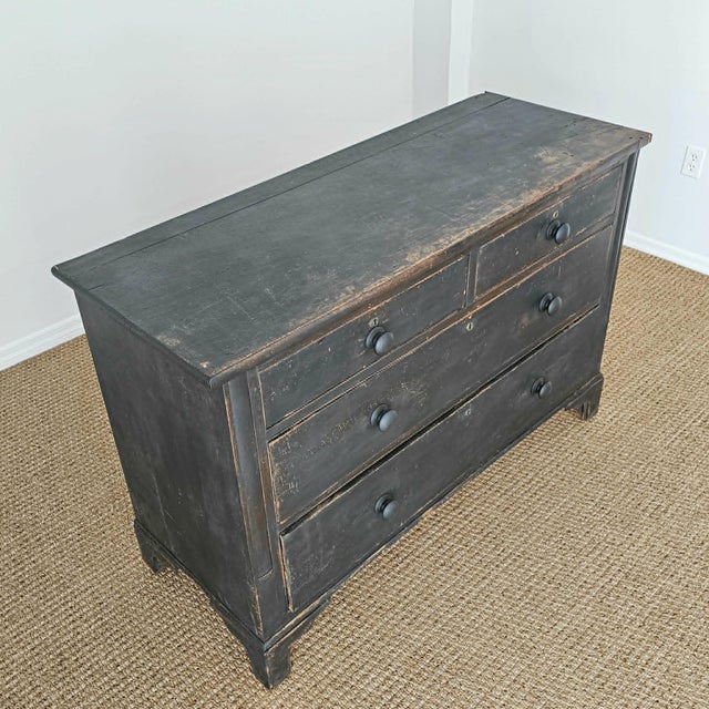 Antique Ebonized Pine Chest of Drawers - Circa 1830 For Sale - Image 4 of 18