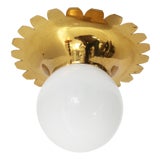 Small Vintage Swedish Flush Mount in Brass and Glass, 1960s For Sale