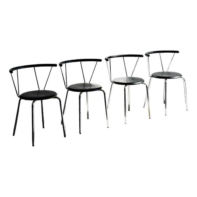 Black Dining Chairs from Segis, 1980s, Set of 4 For Sale - Image 8 of 8