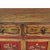 Brick Red Chinese Distressed Mustard Yellow Red Flower Sideboard Credenza Cabinet For Sale - Image 8 of 9