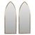 Midcentury Brass Gothic Style Golden Broken Arch Mirrors, a Pair For Sale - Image 4 of 11