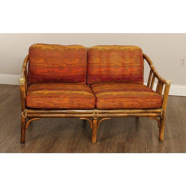 McGuire McGuire Vintage Bamboo Loveseat For Sale - Image 4 of 12