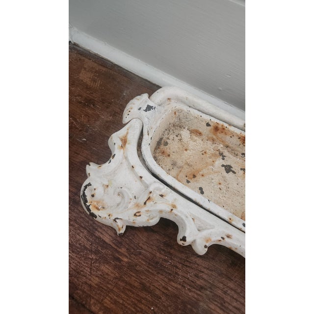 Antique Victorian Cast Iron Umbrella Stand in Original White Finish, Circa 1900 For Sale - Image 4 of 17