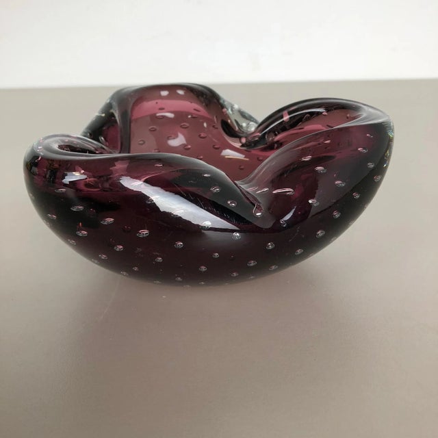Large Murano Bubble Glass Bowl or Ashtray, Italy, 1970s For Sale - Image 3 of 18