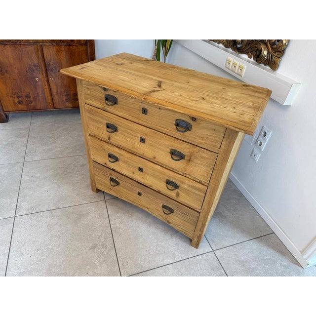 Antique Art Nouveau Chest of Drawers with Four Drawers, 1920s For Sale - Image 10 of 11