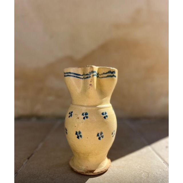 Cream 1940s Handmade Ceramic Jug From Puglia, Italy For Sale - Image 8 of 12