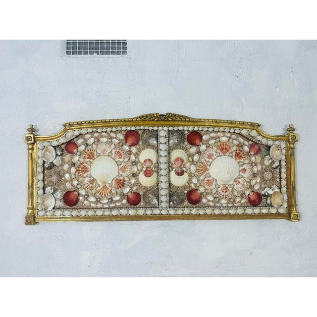 Antique Italian Gilded Headboard With Shell Inlay For Sale - Image 4 of 11