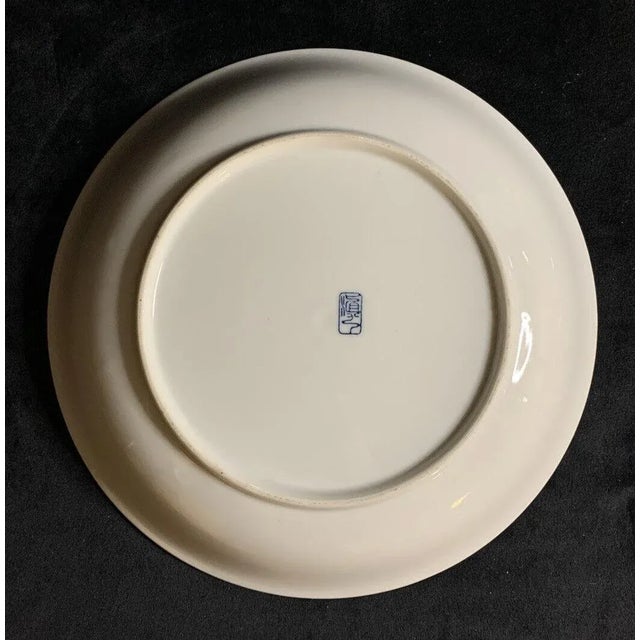 Mid 20th Century Vintage Asian Blue & White Peacock Decorative Plate / Bowl For Sale - Image 5 of 5