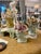 Turquoise Shell-Encrusted Bust in Farrow & Ball “Blue Gray” With Candle Holders For Sale - Image 8 of 12