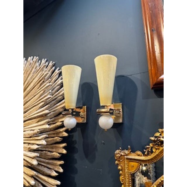 Pair of Modern Murano Cone Shape Sconces For Sale In Dallas - Image 6 of 6