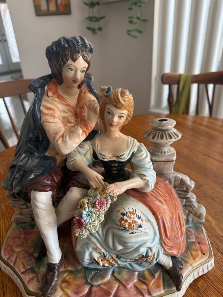 Vintage Capodimonte Porcelain Victorian Couple Figurine — view 8