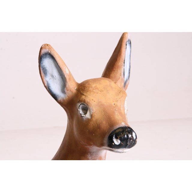 Vintage Weathered Concrete Deer Statue Chairish