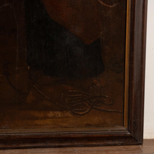 18th Century Original Oil on Canvas Painting of Christ and Woman at the Well, Portugal For Sale - Image 11 of 12