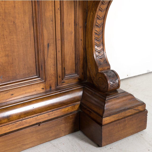 19th Century Spanish Renaissance Style Carved Walnut Wall Console With Three Drawers For Sale - Image 10 of 12