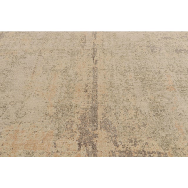 Rug & Kilim Distressed Style Modern Rug in Gray & Beige Abstract Pattern by Rug & Kilim For Sale - Image 4 of 6