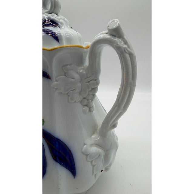 A Fine Antique Staffordshire Gaudy Decorated Ironstone Coffee Pot, Circa 1840's For Sale - Image 4 of 16
