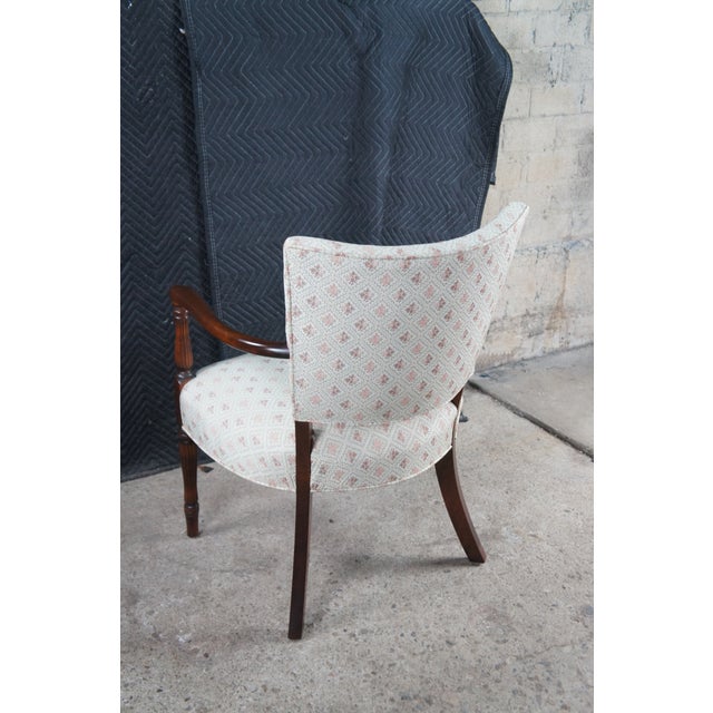 Mid 20th Century Mid 20th Century Martha Washington Style Mahogany Upholstered Library Arm Chair For Sale - Image 5 of 13