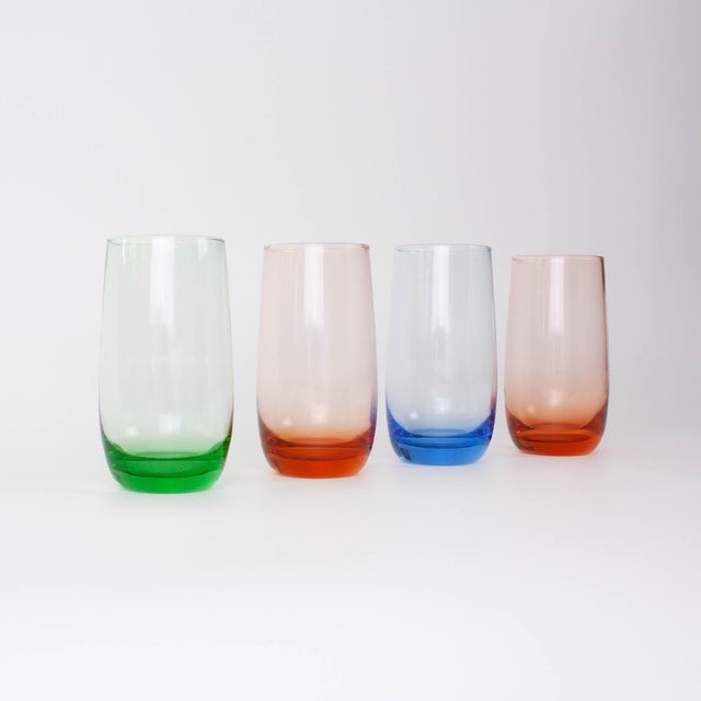 Mid-Century Modern Italian Colorful Glasses, 1980s, Set of 4 For Sale - Image 3 of 17