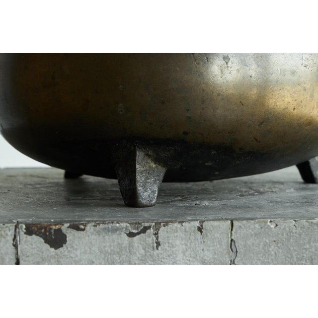 Metal Large Antique Cauldron in Bronze For Sale - Image 7 of 13