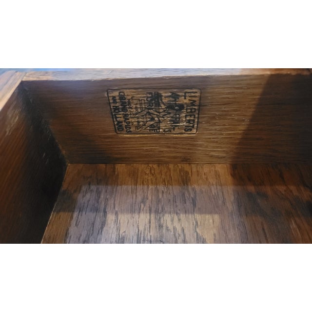 Model #19659 Liberty Secretary Drop Front Desk. Has signature Limbert in drawer, see picture. Made of solid oak. A rare...