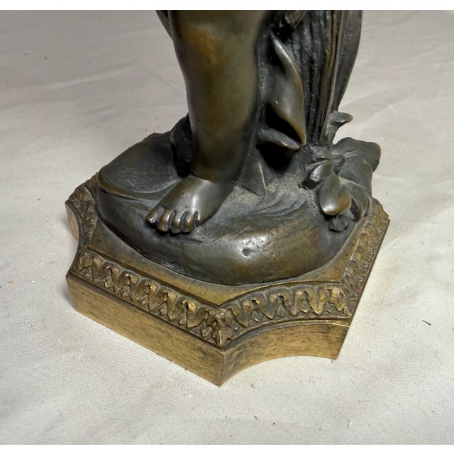 Antique 1800s Claude Michel Clodion Putti Cherub Bronze Statue Realism Sculpture For Sale - Image 13 of 13