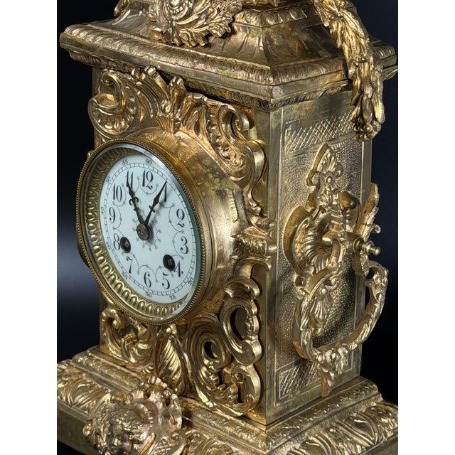 French Louis XV Revival Mantel Clock by AD Mougin, Late 19th Century For Sale - Image 12 of 18