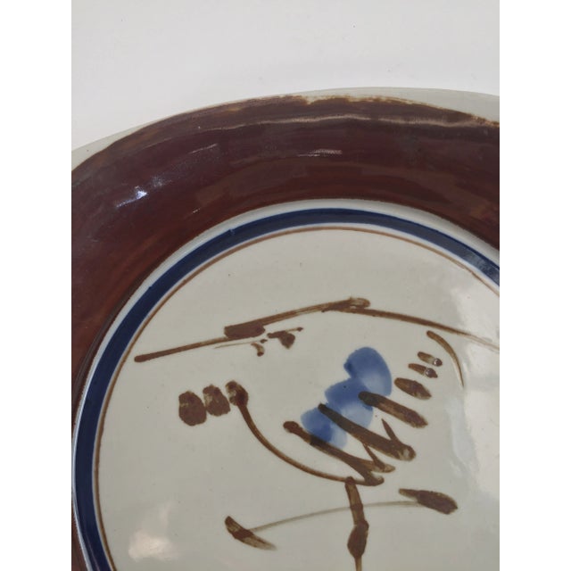 Dansk stoneware platter, hand painted, made in Japan. Marked Dansk-Japan Designed by Neils R Depiction was of coastal...