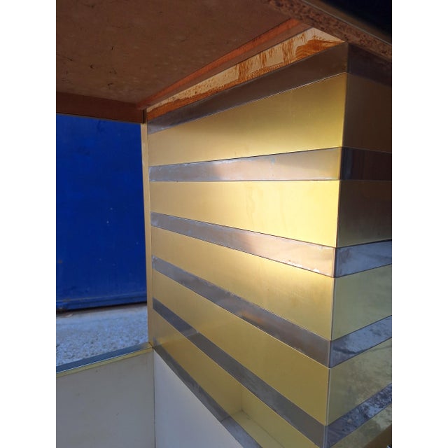 Black Bar Cabinet in Wood, Brass and Mirrored Glass from Stilglass Donati, Italy, 1970s For Sale - Image 8 of 18