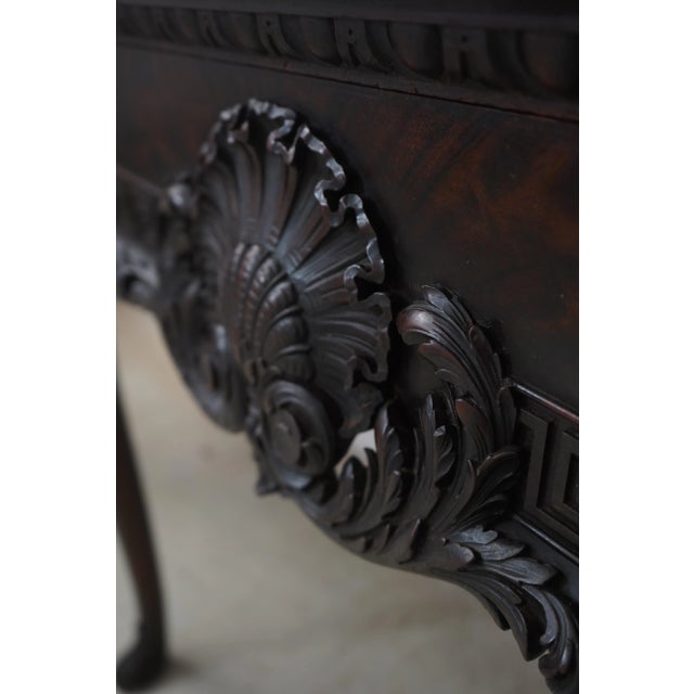Brown Antique 19th C. Georgian Mahogany Marble Console & Mirror For Sale - Image 8 of 12