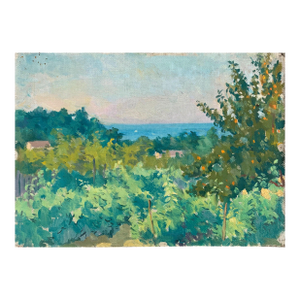 Vintage Ukrainian Impressionist Oil Painting, Rural Landscape, 1961 29-40