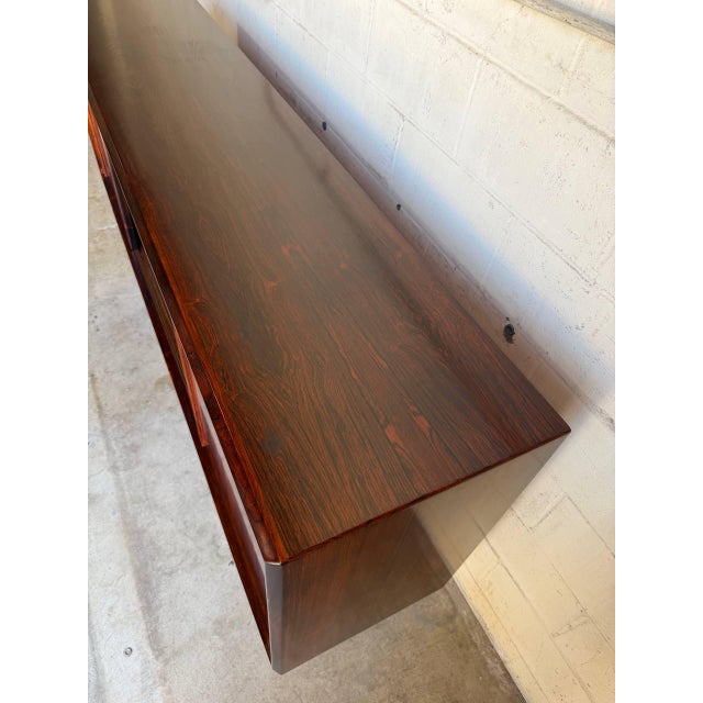 Rosewood Highboard Sideboard Cabinet With Sculptural Base Crafted in Denmark 1960s For Sale - Image 4 of 10