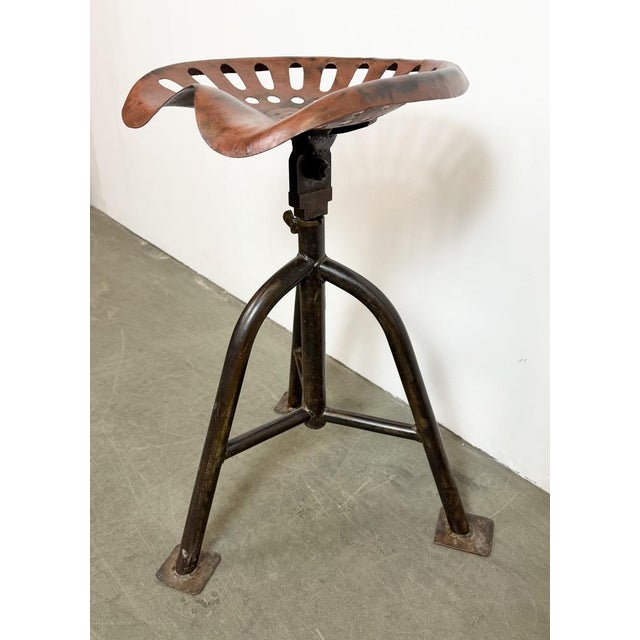 Metal Vintage Industrial Swivel Chair, 1950s For Sale - Image 7 of 18