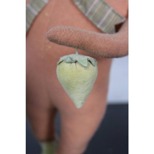 Textile Vintage Original Cody Foster Folk Art Pink Wool Rabbit Easter Bunny For Sale - Image 7 of 13