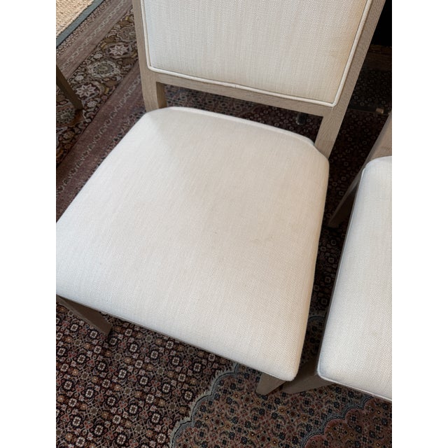 Van Thiel for Restoration Hardware Linen Dining Chairs, Set of Eight For Sale In San Francisco - Image 6 of 12