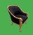 Mid 20th Century French Empire Style Bergère Chair With New Midnight Blue Velvet Upholstery For Sale - Image 10 of 10