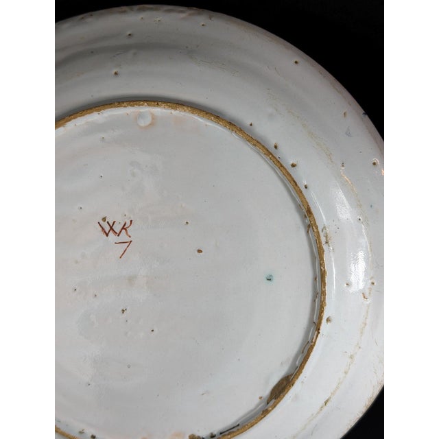 Ceramic Antique Dutch Delft Yellow-Ground Four Hearts Plate, 1700s For Sale - Image 7 of 9