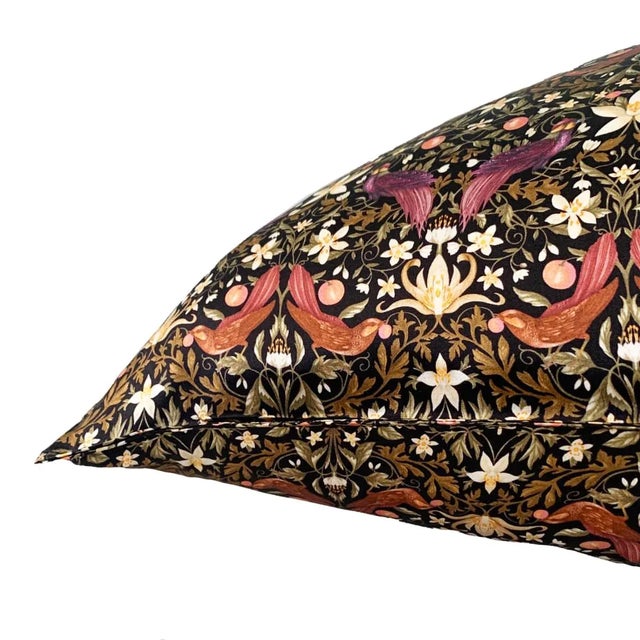 English Silk Pillowcase Made With Liberty Fabric Forbidden Orchard For Sale - Image 3 of 6